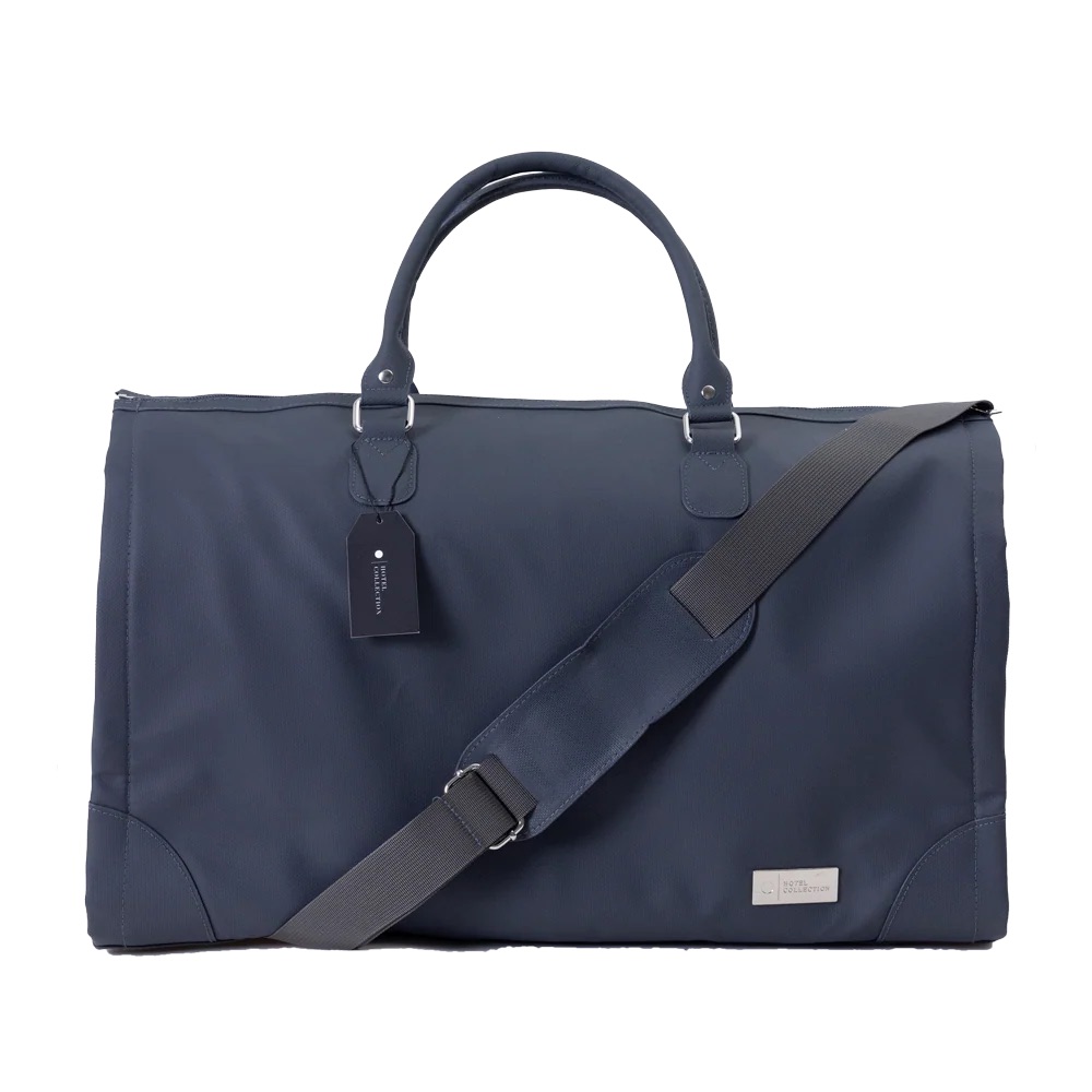 Navy Travel Duffel Bag With Shoulder Strap - Collapsible (Garment Bag Inside)